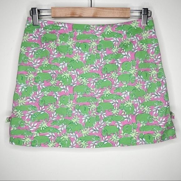 Lilly Pulitzer Happy Hippo Green Skort Size 4 - Picture 1 of 6
